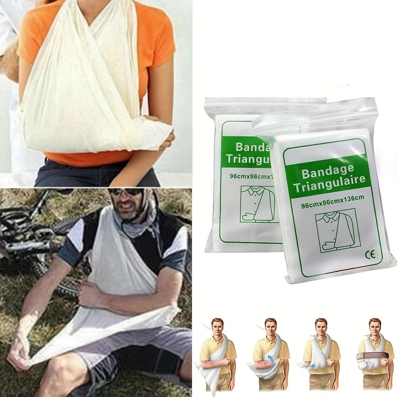 1Pc Kit de primeiros socorros Bandagem médica Fixação de fratura Bandagem triangular de primeiros socorros Acessórios de acampamento de emergência