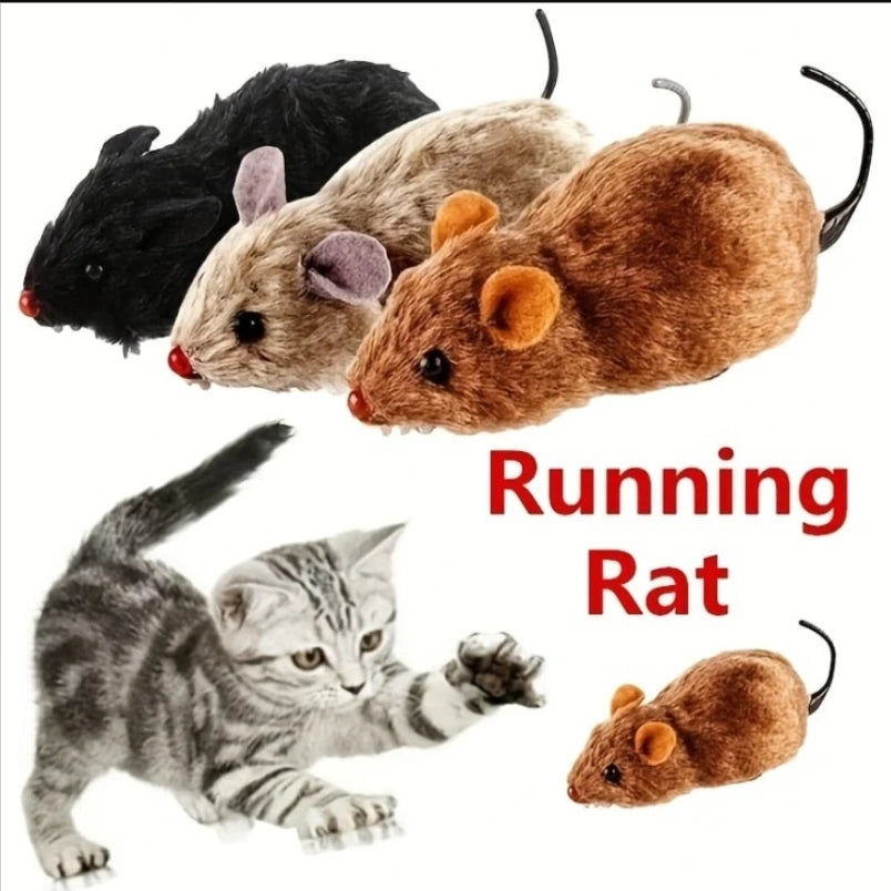 1Pc Funny Lifelike Plush Mouse Running Rat Toy for Cats Dogs Tail Mouse Pets Kids Random Color Leedoar