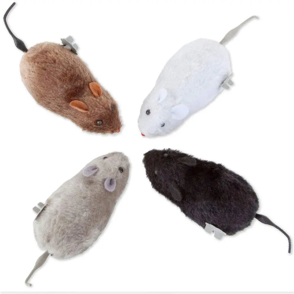 1Pc Funny Lifelike Plush Mouse Running Rat Toy for Cats Dogs Tail Mouse Pets Kids Random Color Leedoar