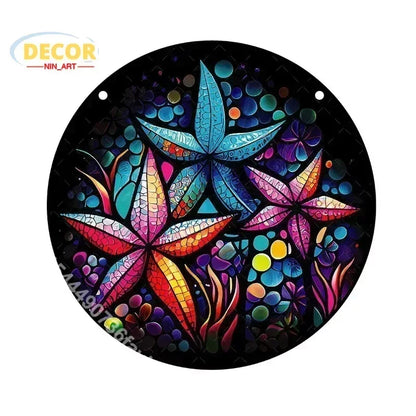 1 pieza de atrapasueños de flores de colores con diseño de colibrí y patrón de vidrio para ventanas, letrero de aluminio de 8 x 12 pulgadas 