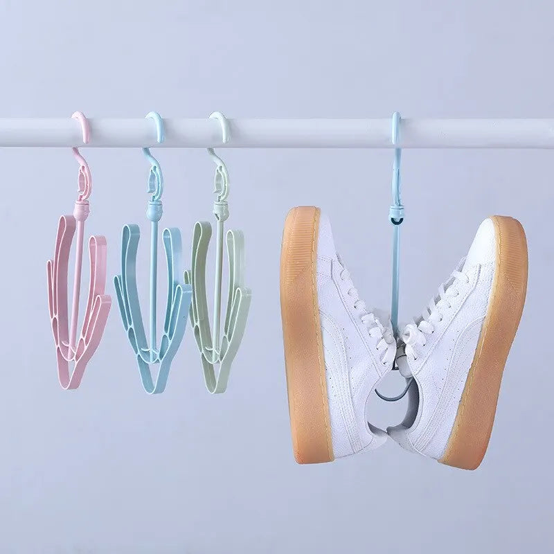 1Pc Mini T Windproof Double Hook Multifunction Plastic Material for Balcony Hanger Shoe Rack Hanging Leedoar