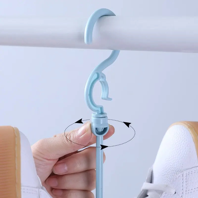 1Pc Mini T Windproof Double Hook Multifunction Plastic Material for Balcony Hanger Shoe Rack Hanging Leedoar