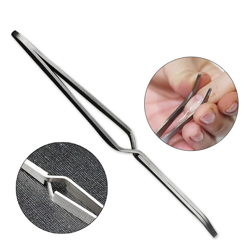 1Pc Multifunction Stainless Steel Nail Art Shaping Tweezers Cross Nail Clip Manicure Tools Fashion New Nail Art Tool Leedoar