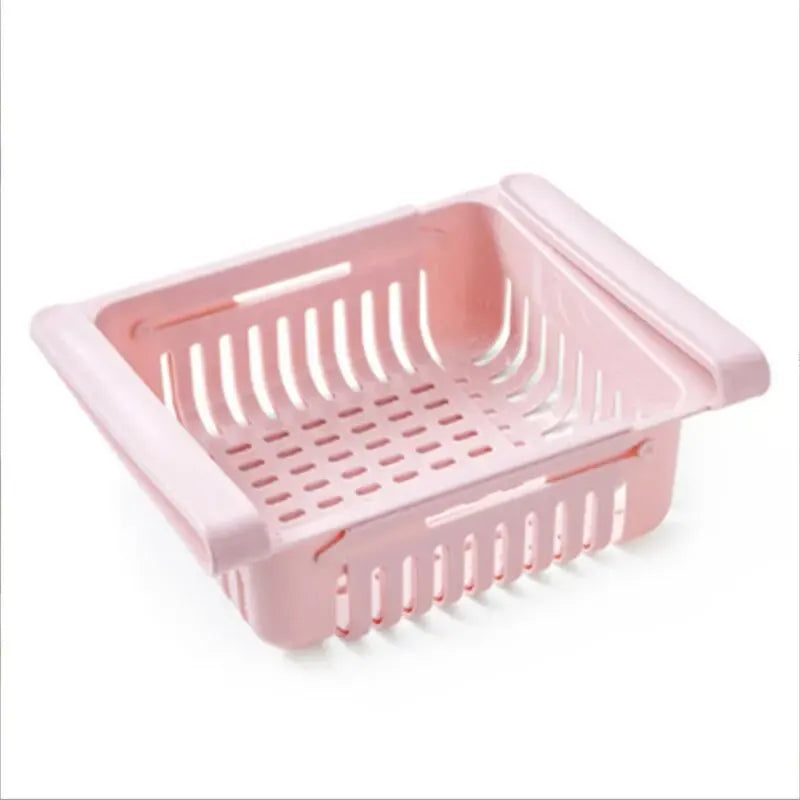 1Pc Refrigerator Storage Basket Flexible Expandable Fridge Organizer Drawer Storage Rack Storage Fresh Box Freezer Box Storage Leedoar