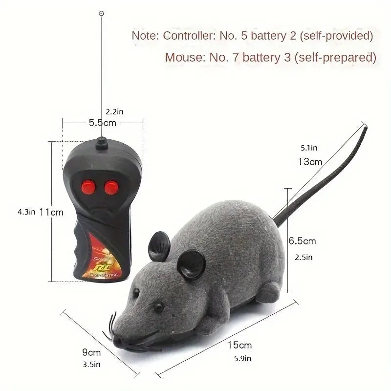 1Pc Remote Control Rat Prank: Trick Your Cat With A Wireless Mouse Toy! Christmas, Halloween, Thanksgiving Gift(Without Battery) Leedoar