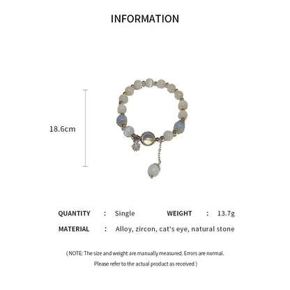 1Pcs Blue Purple Color Opal Stone Bracelet for Women Girls Shiny Crystal Bracelets Moon Star Pendant Bangles Wristband Jewelry Leedoar