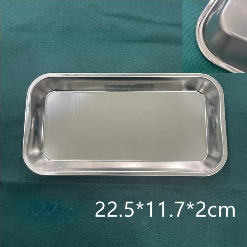 1Pcs Stainless Steel Cosmetic Storage Tray Nail Art Equipment Plate Doctor Surgical Dental Tray False Nails Dish Tools Leedoar