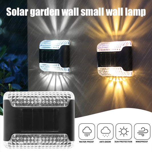 1Pcs Warm White Garden Landscape Step Deck Lights LED Solar Lamp Balcony Fence Lights Outdoor Waterproof Path Stair Wall Light Leedoar