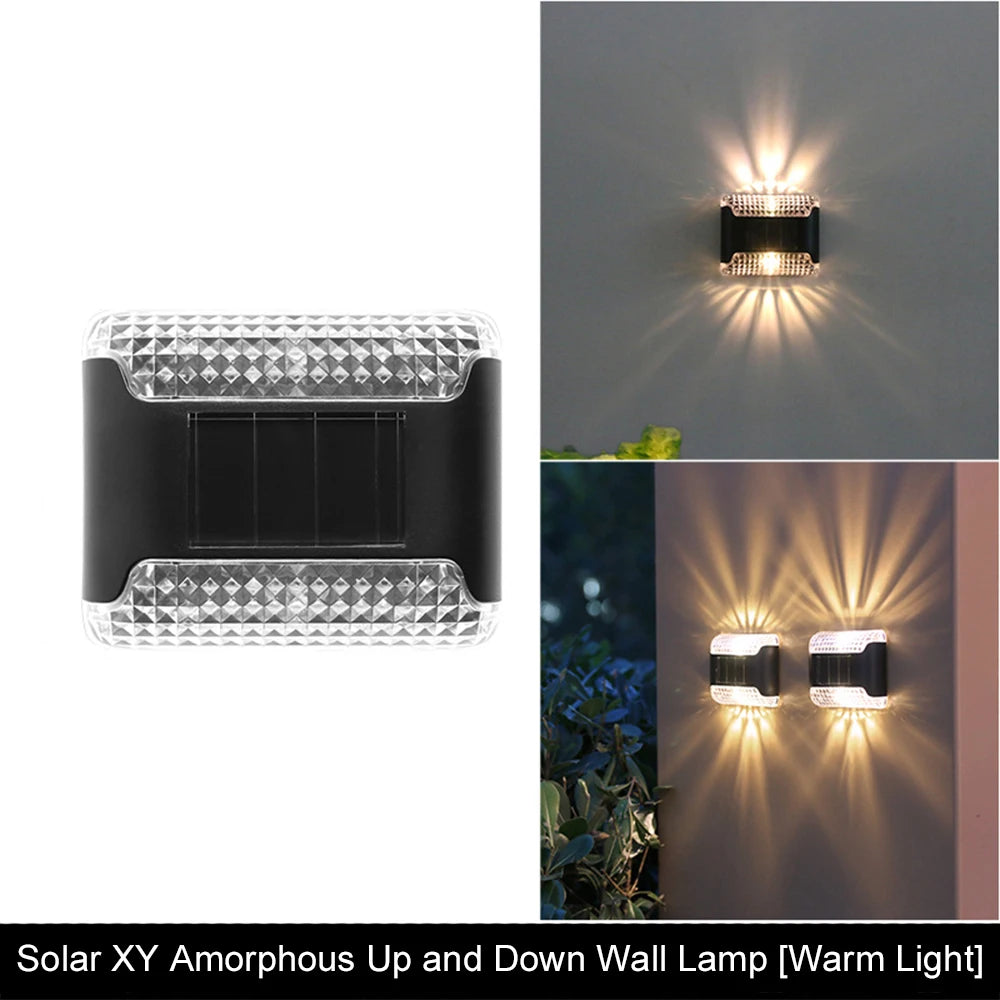 1Pcs Warm White Garden Landscape Step Deck Lights LED Solar Lamp Balcony Fence Lights Outdoor Waterproof Path Stair Wall Light Leedoar