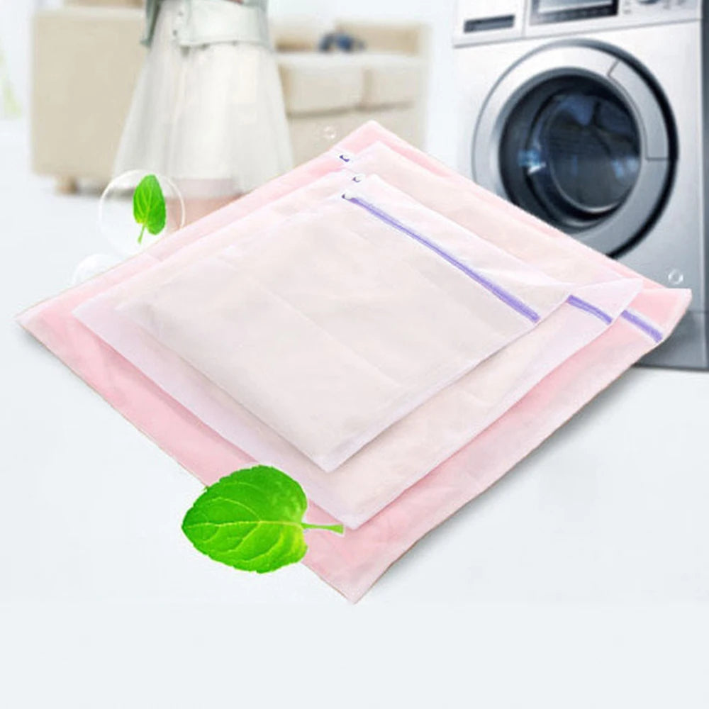 1Set Of 3 Zipper Purple Fine Mesh Three-Piece Set Of Classified Clothes Washing Machine Special Care Bag Leedoar