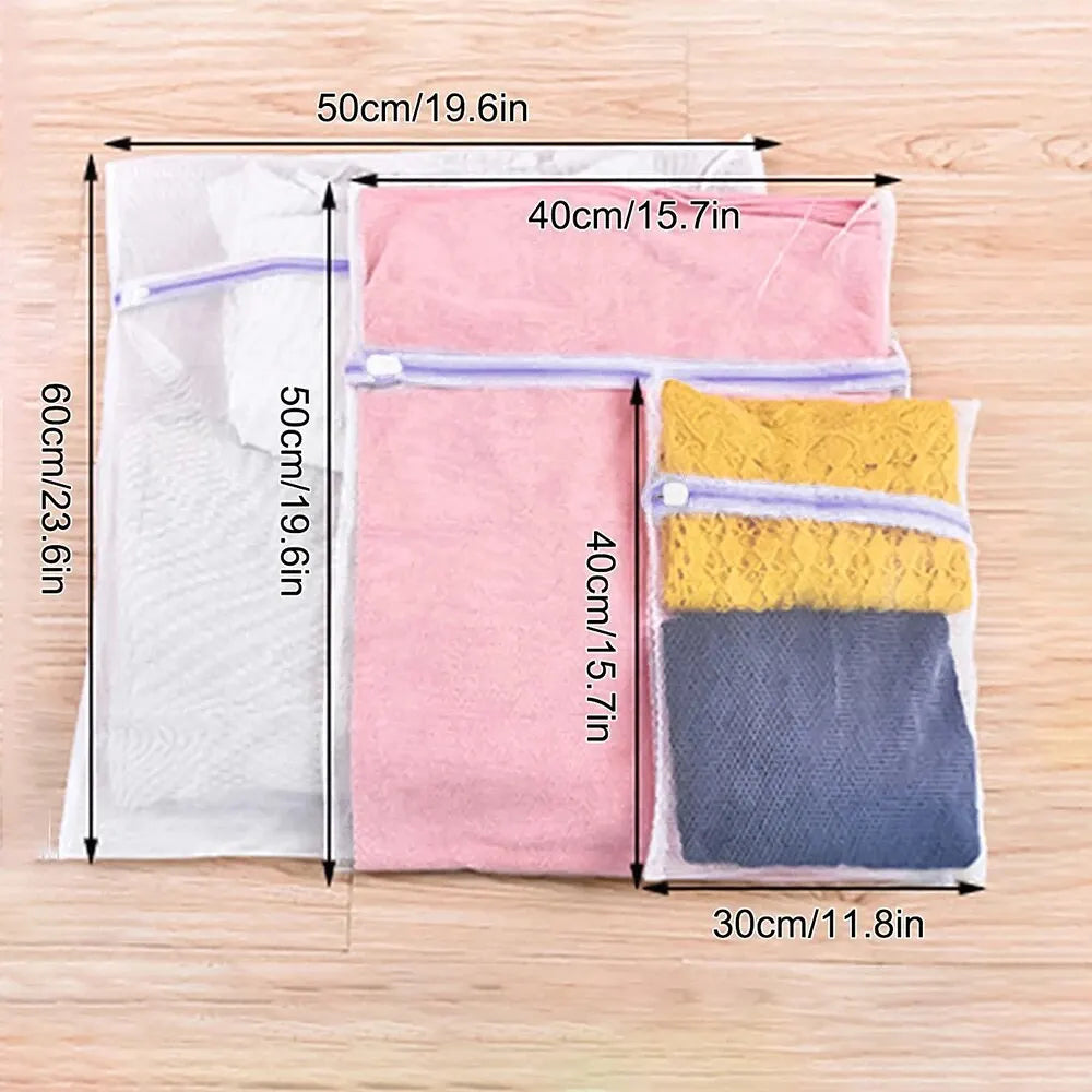 1Set Of 3 Zipper Purple Fine Mesh Three-Piece Set Of Classified Clothes Washing Machine Special Care Bag Leedoar