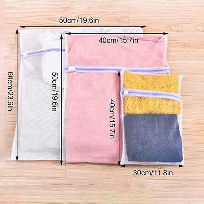 1Set Of 3 Zipper Purple Fine Mesh Three-Piece Set Of Classified Clothes Washing Machine Special Care Bag Leedoar