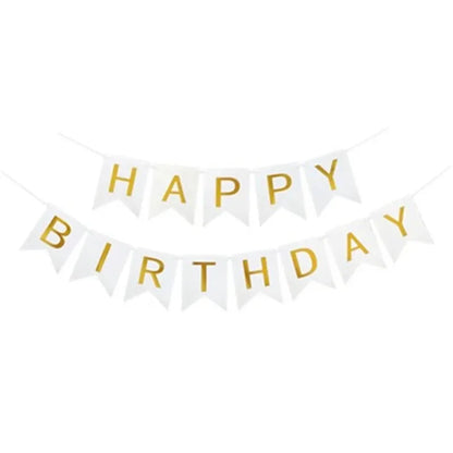 1Set Paper Happy Birthday Banner Party Decorations Kids Garland Children Baby Boy Girl Child Bunting Adult Favors Supplies Leedoar