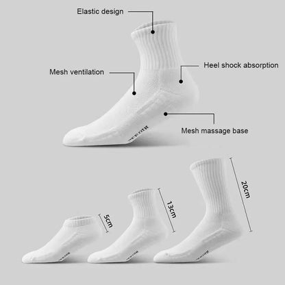 1pairs Socks Men's cotton deodorant winter towel bottom with velvet mid-tube white stockings thickened sports basketball socks Leedoar