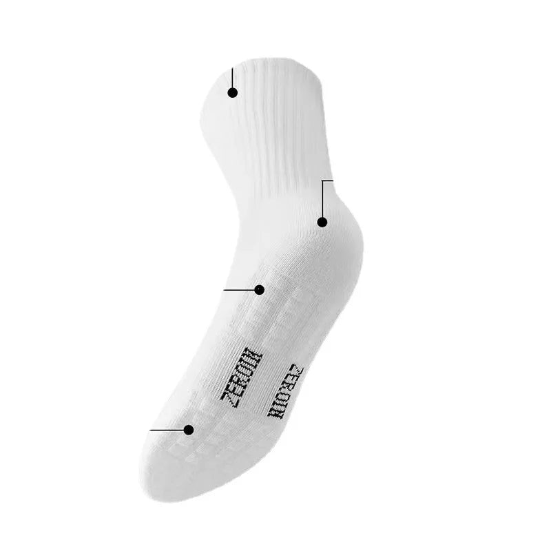 1pairs Socks Men's cotton deodorant winter towel bottom with velvet mid-tube white stockings thickened sports basketball socks Leedoar