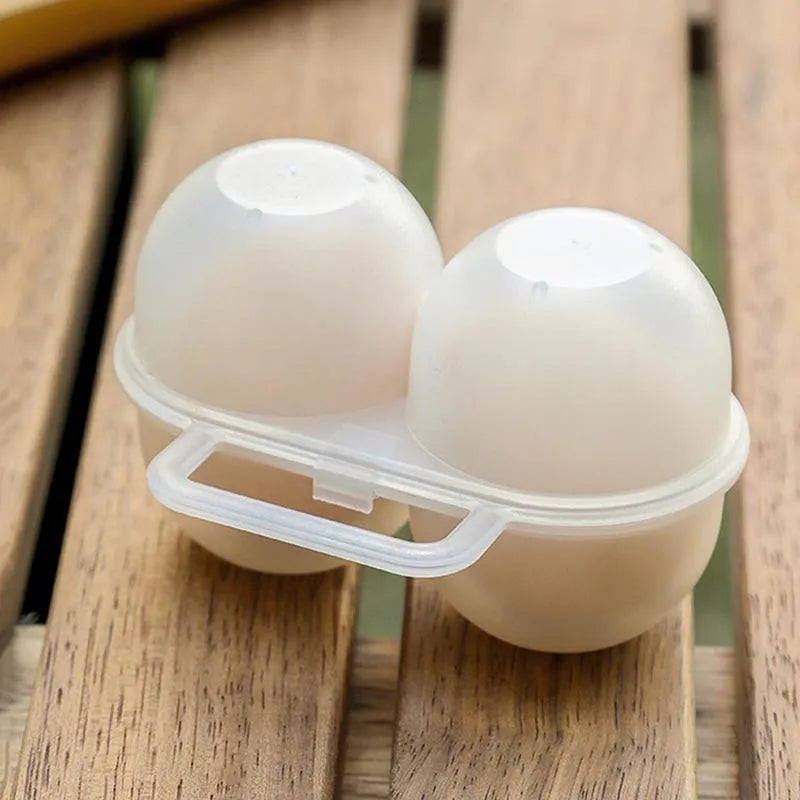 1pc 2-Cell Outdoor Portable Egg Box Plastic Egg Bandeja Geladeira Caixa de armazenamento de ovos Amortecedor e antiqueda Egg Loade 