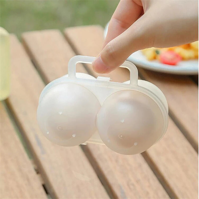 1pc 2-Cell Outdoor Portable Egg Box Plastic Egg Bandeja Geladeira Caixa de armazenamento de ovos Amortecedor e antiqueda Egg Loade 