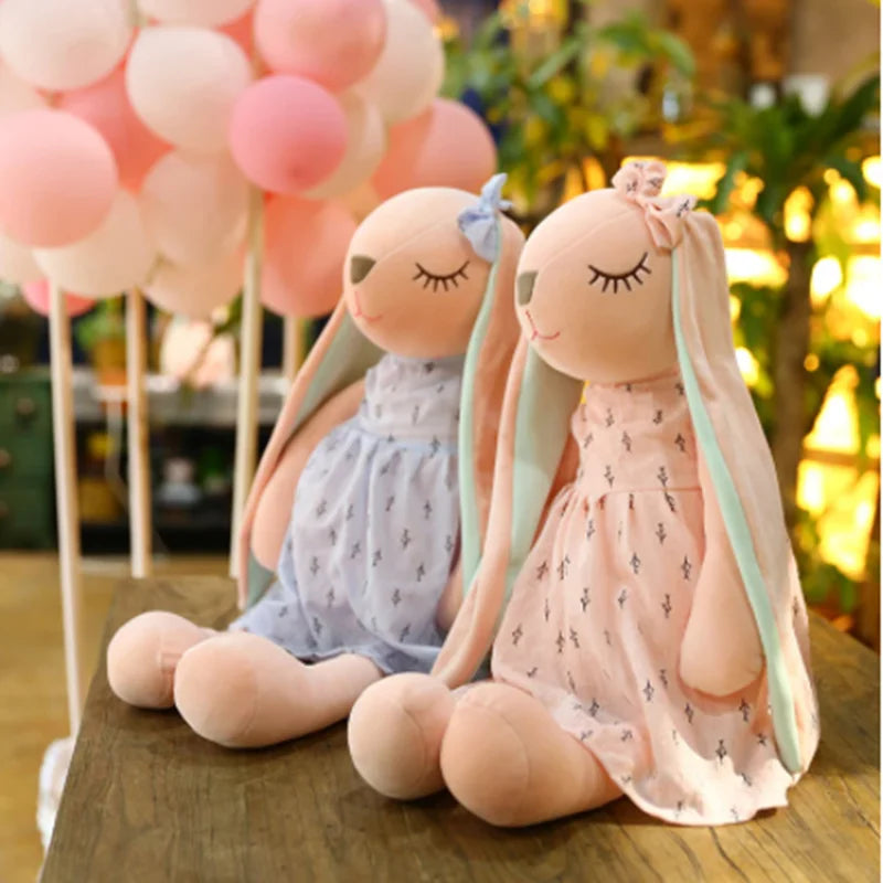 1pc 35CM kawaii Long Ear Rabbit Plush Toys Baby Sleep Comfort Dolls Stuffed Soft Animal Toys Lovely Rabbit for Children Girls Leedoar