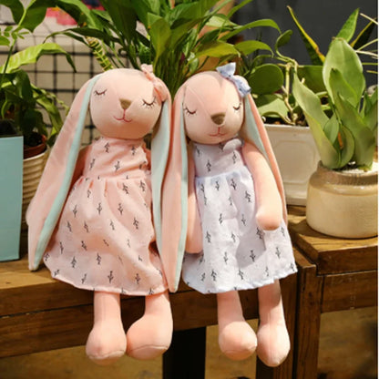 1pc 35CM kawaii Long Ear Rabbit Plush Toys Baby Sleep Comfort Dolls Stuffed Soft Animal Toys Lovely Rabbit for Children Girls Leedoar