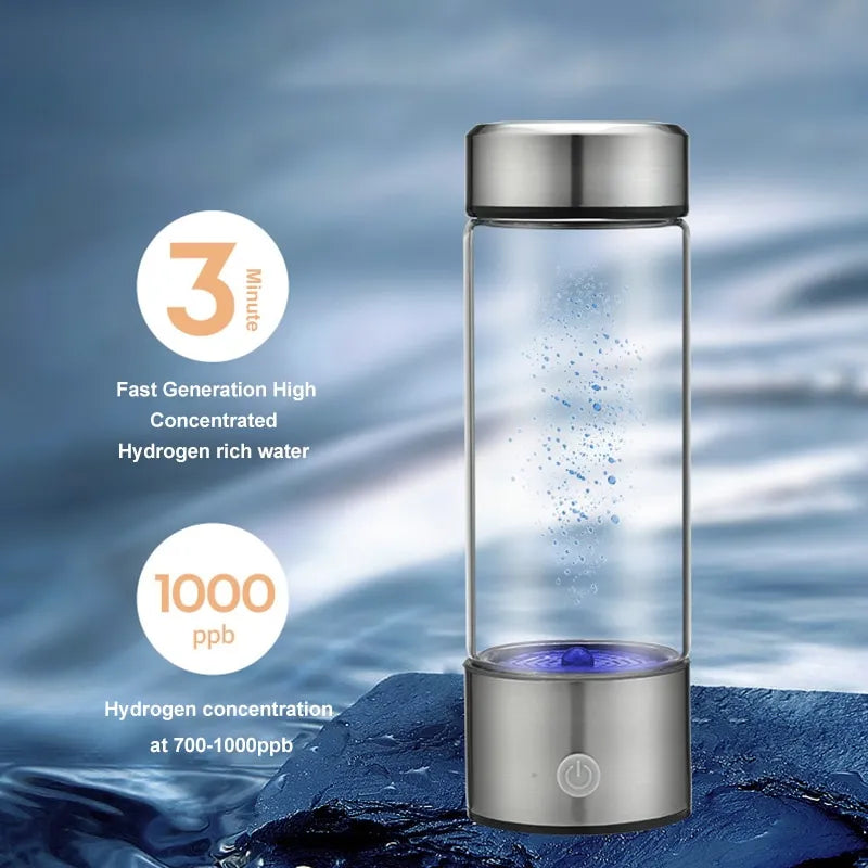 1pc 450ml Portable Hydrogen Water Generator 3 Minutes Mode High Concentration Hydrogen Water Generator Leedoar