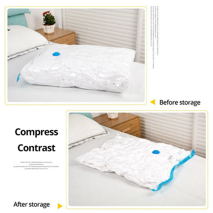 1pc 6Sizes Moisture Proof Vacuum Bag Clothes Storage With Valve Transparent Folding Travel Space Saving Aspirated Compression Leedoar