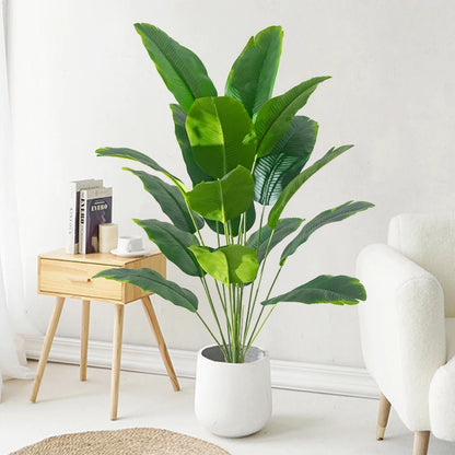 1pc Plantas Artificiais Grandes Palmeiras Tropicais Falsas Plantas de Bananeira Folhas Toque Real Plástico Monstera Para Decoração de Festa de Jardim em Casa 