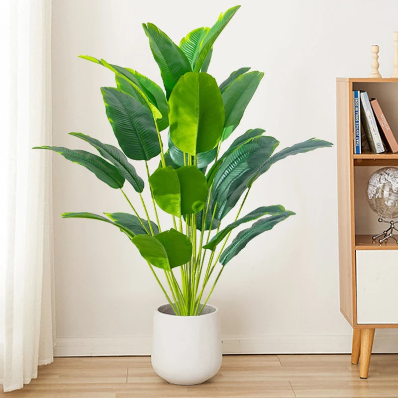 1pc Plantas Artificiais Grandes Palmeiras Tropicais Falsas Plantas de Bananeira Folhas Toque Real Plástico Monstera Para Decoração de Festa de Jardim em Casa 