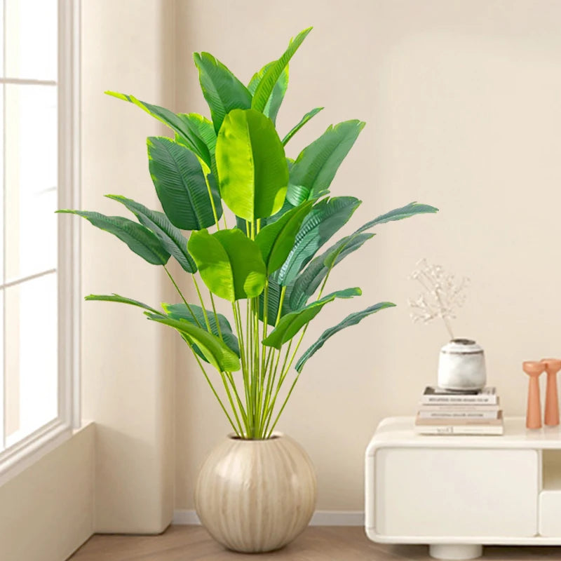 1pc Plantas Artificiais Grandes Palmeiras Tropicais Falsas Plantas de Bananeira Folhas Toque Real Plástico Monstera Para Decoração de Festa de Jardim em Casa 