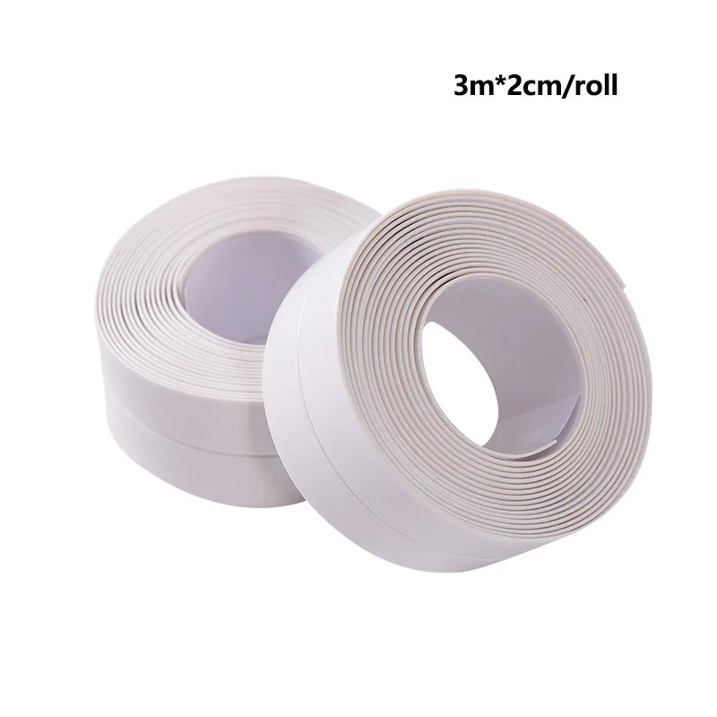 1pc Bathroom Waterproof Wall Stickers Sealing Tapes PVC Adhesive Sealing Strips Sink Edge Tape Kitchen Bathroom Accessories Leedoar