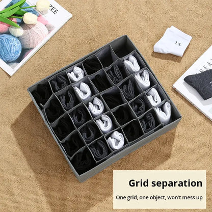 1pc Black 30 Grids Underwear Organizer Foldable Cabinets Drawer Underwear Divider Storage Box Hard Bra Socks Closet Storage Leedoar