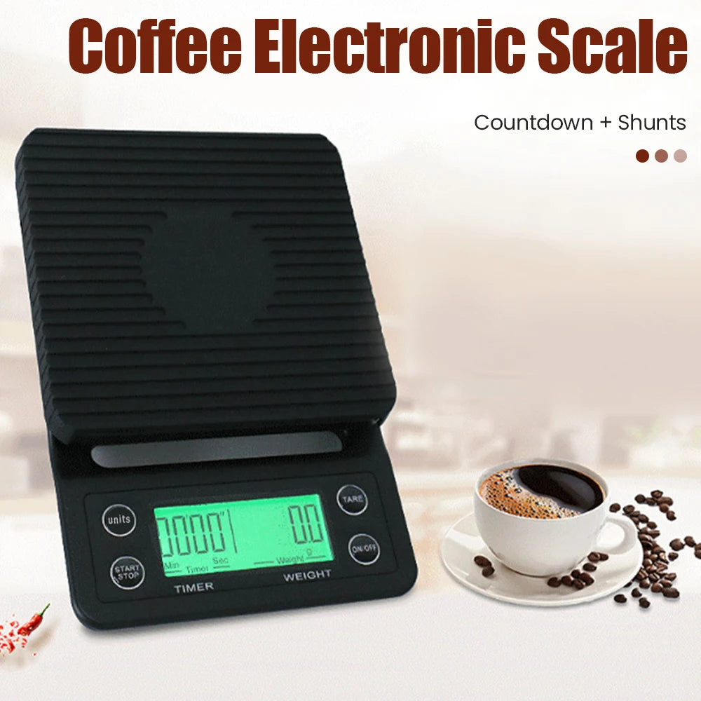 1pc Black Precision Coffee Dropping Scale 0.1g Coffee Dropping Scale With Timer Digital Kitchen Scale High Precision LCD Scale Leedoar