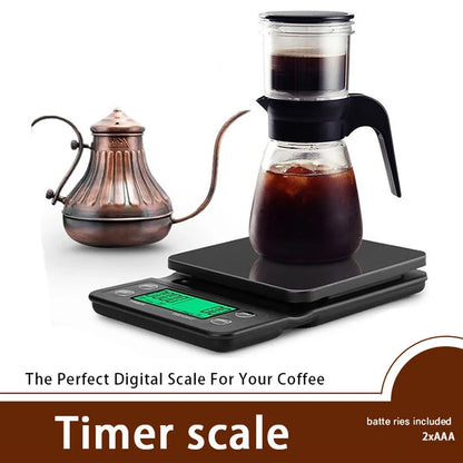 1pc Black Precision Coffee Dropping Scale 0.1g Coffee Dropping Scale With Timer Digital Kitchen Scale High Precision LCD Scale Leedoar