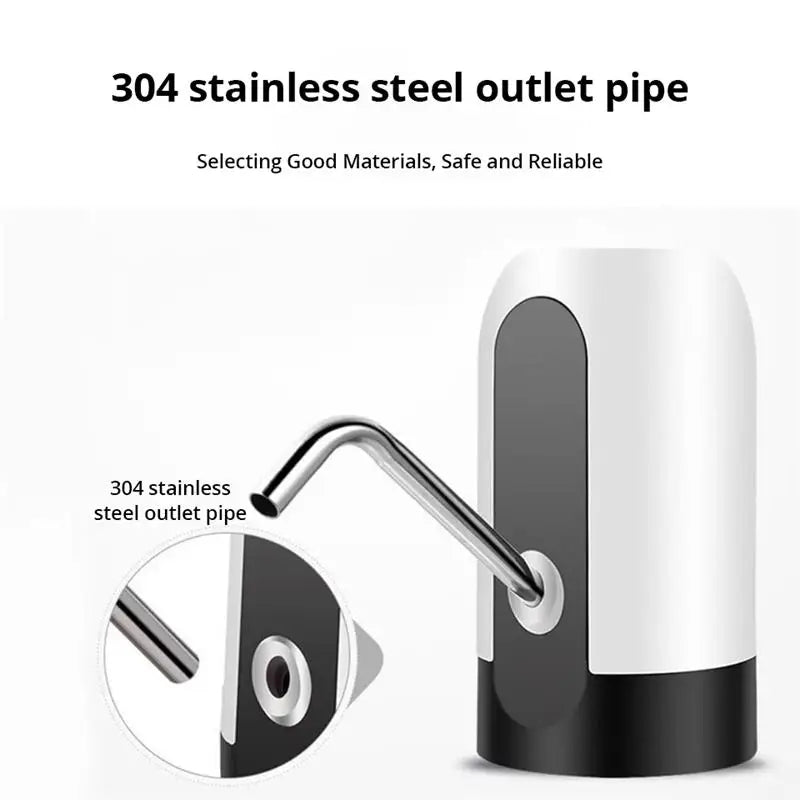 1pc Black/White Automatic Water Bottle Pump USB Charging Water Pump One Button Automatic Switch Of Water Dispenser Leedoar