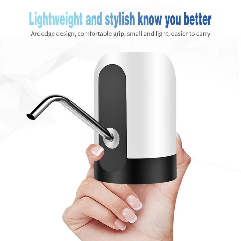 1pc Black/White Automatic Water Bottle Pump USB Charging Water Pump One Button Automatic Switch Of Water Dispenser Leedoar