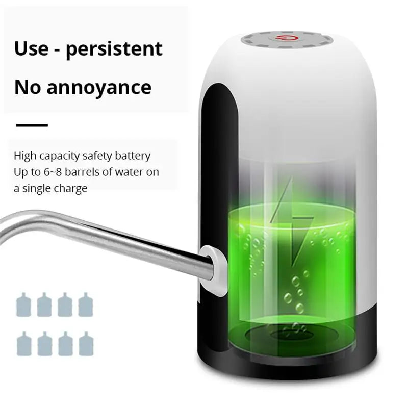 1pc Black/White Automatic Water Bottle Pump USB Charging Water Pump One Button Automatic Switch Of Water Dispenser Leedoar