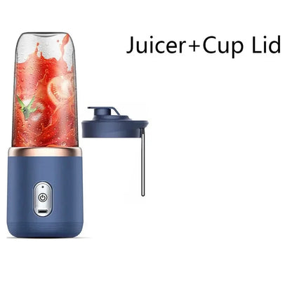 1pc Blue/Pink Portable Small Electric Juicer Stainless Steel Blade Cup Juicer Fruit Automatic Smoothie Blender Kitchen Tool Leedoar