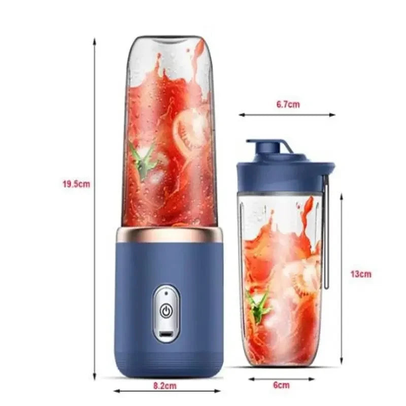 1pc Blue/Pink Portable Small Electric Juicer Stainless Steel Blade Cup Juicer Fruit Automatic Smoothie Blender Kitchen Tool Leedoar