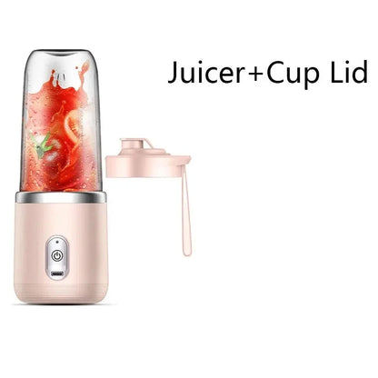 1pc Blue/Pink Portable Small Electric Juicer Stainless Steel Blade Cup Juicer Fruit Automatic Smoothie Blender Kitchen Tool Leedoar