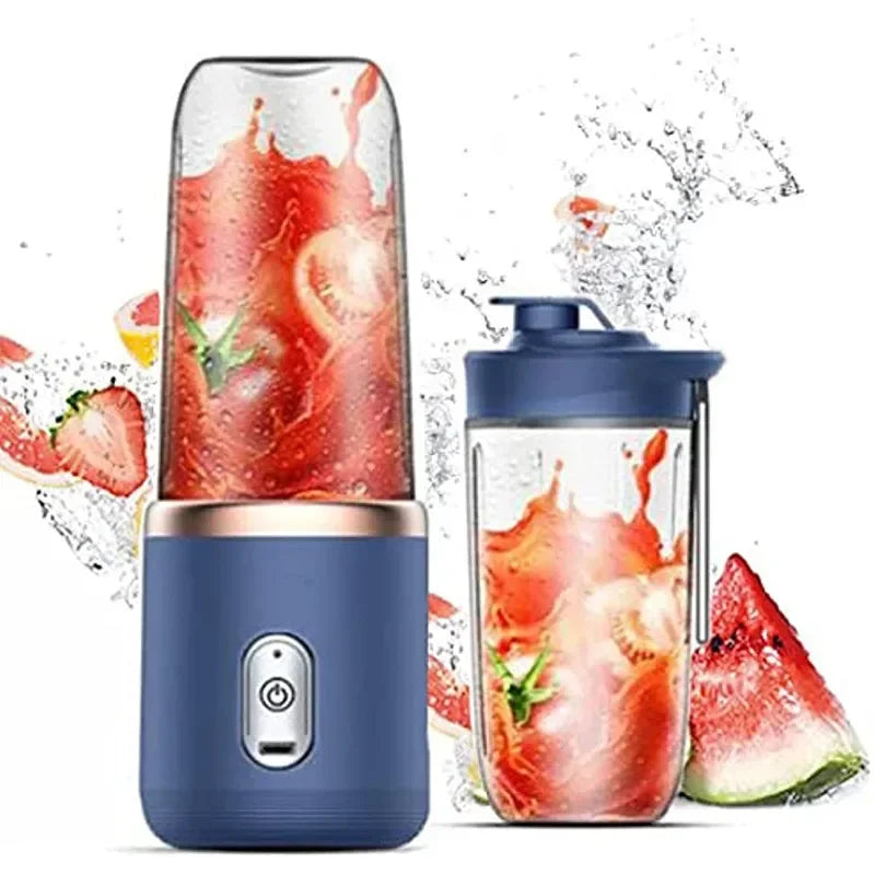 1pc Blue/Pink Portable Small Electric Juicer Stainless Steel Blade Cup Juicer Fruit Automatic Smoothie Blender Kitchen Tool Leedoar