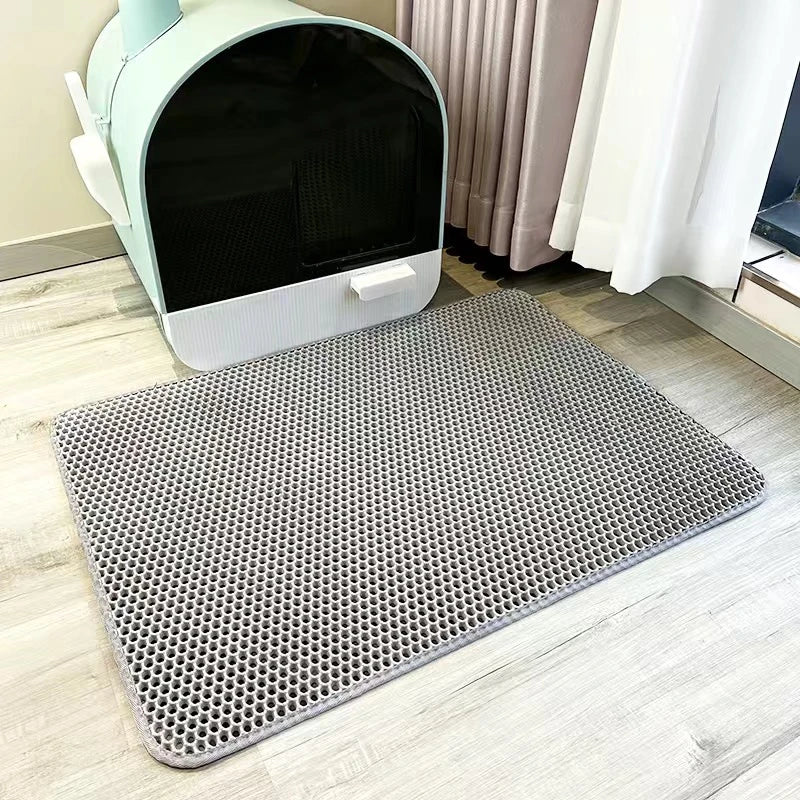 1pc, Cat Litter Mat, Cat Waterproof Litter Trapping Mat,Double Layer Filter Washable Non Slip Cat Mat For Cleaning, Pet Supplies Leedoar