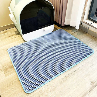 1pc, Cat Litter Mat, Cat Waterproof Litter Trapping Mat,Double Layer Filter Washable Non Slip Cat Mat For Cleaning, Pet Supplies Leedoar