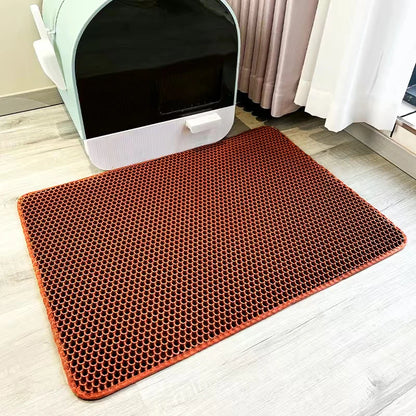 1pc, Cat Litter Mat, Cat Waterproof Litter Trapping Mat,Double Layer Filter Washable Non Slip Cat Mat For Cleaning, Pet Supplies Leedoar