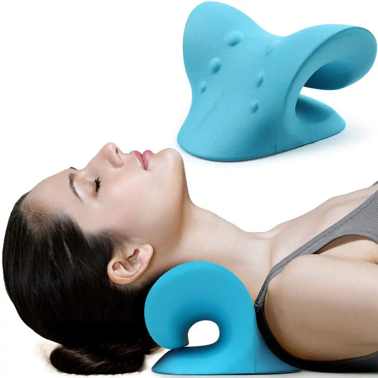 1 almohada de masaje cervical, dispositivo de relajación para cuello y hombros, para alineación de la columna cervical y relajación muscular 