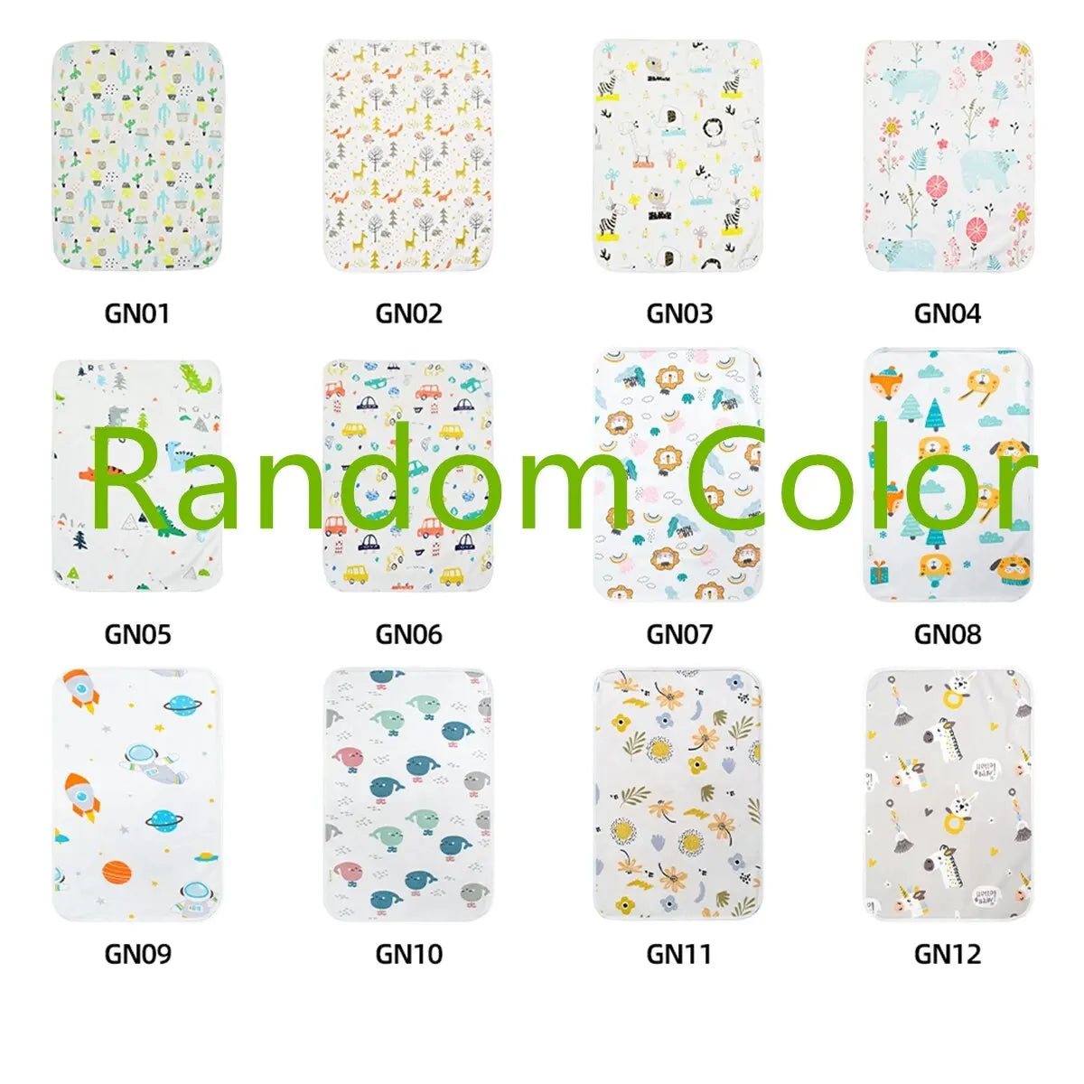 1pc Changing Mat Cotton Printing Bamboo Inner Portable Storage Nappy Pad Waterproof Cover Mattress For Baby