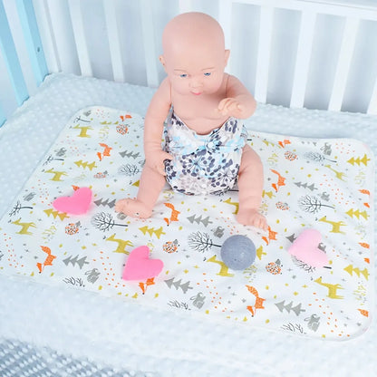 1pc Changing Mat Cotton Printing Bamboo Inner Portable Storage Nappy Pad Waterproof Cover Mattress For Baby