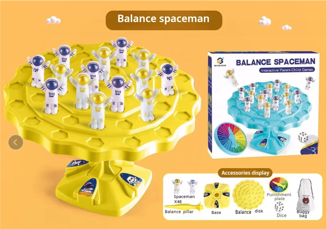 1pc Children's Puzzle Balance Tree Folding Space Man Board Game Leisure Parent-Child Interactive Tabletop Combat Toys Leedoar