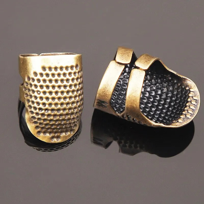 1pc Copper Thimble Sewing Retro Finger Protector Anti Slip Ring For Protect Fingers During Sewing Sewing Supplies Sewing Kit Leedoar