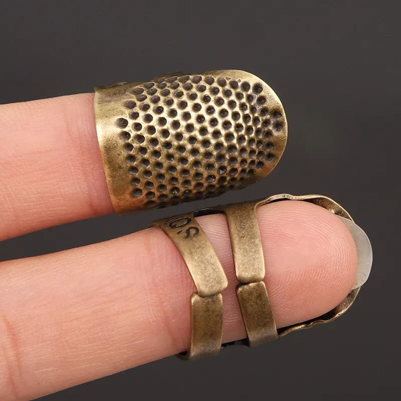 1pc Copper Thimble Sewing Retro Finger Protector Anti Slip Ring For Protect Fingers During Sewing Sewing Supplies Sewing Kit Leedoar