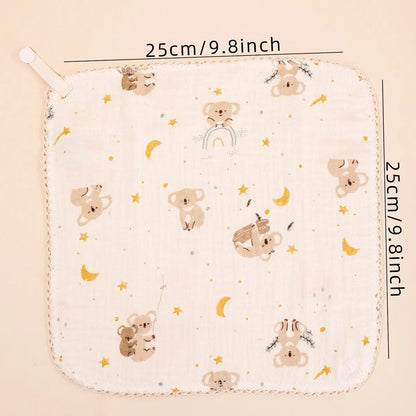 1pc Cotton Gauze Baby Face Towel Cartoon Muslin Newborn Burp Cloth Square Towels Kids Handkerchief Baby Washcloth