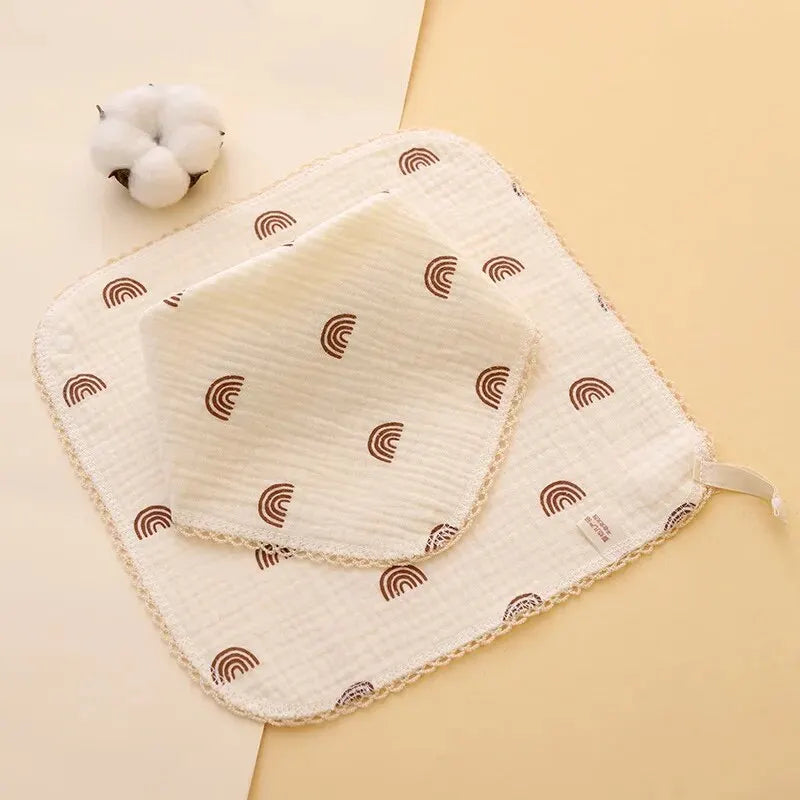 1pc Cotton Gauze Baby Face Towel Cartoon Muslin Newborn Burp Cloth Square Towels Kids Handkerchief Baby Washcloth